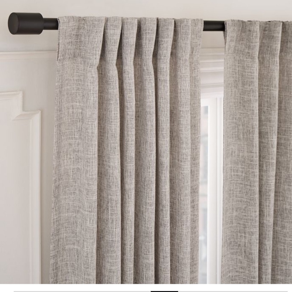 West Elm Crossweave Blackout Curtains – Stone White – 48x84 — Set of 2 — NWT